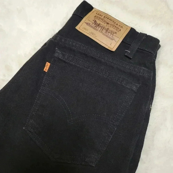 Vintage Levi’s 921 15921 Orange Tab Tapered Fit Black Mom Jeans Made USA Size 6 - Picture 2 of 9